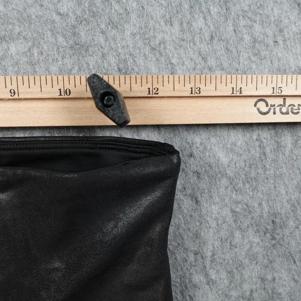 Spanx Leggings Women Medium Black Faux Leather High Waisted‎ Slimming Moto Edgy